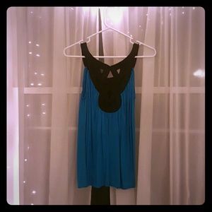 Express reversible turquoise tank with black trim